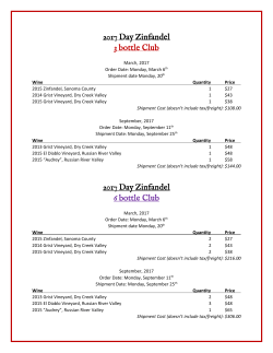 2017 Day Zinfandel 3 bottle Club 2017 Day Zinfandel 6 bottle Club