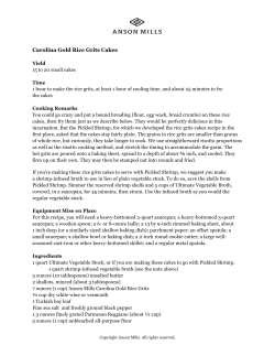 Carolina Gold Rice Grits Cakes