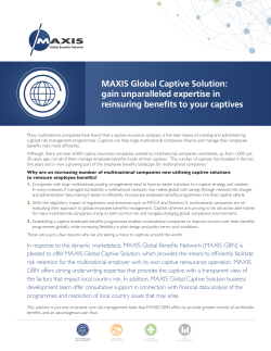 MAXIS Global Captive Solution: gain unparalleled expertise in
