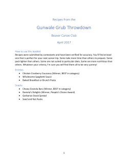 canoe tripping recipes from the event