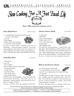 Slow Cooking for the Fast Paced Life