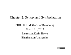 Syntax and Symbolization