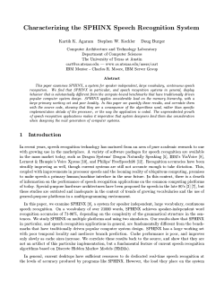 Characterizing the SPHINX Speech Recognition