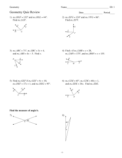 Geometry Quiz Review