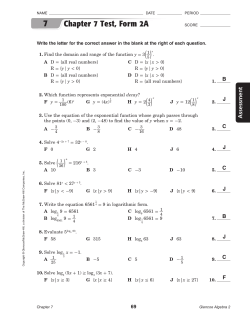 Chapter 7 Test, Form 2A (continued)