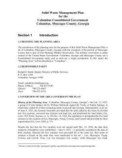 Solid Waste Management Plan for the Columbus Consolidated