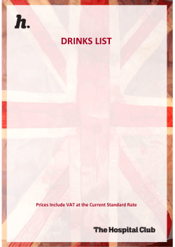 drinks list - The Hospital Club