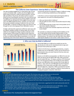 The California Voter Experience - Center for Regional Change