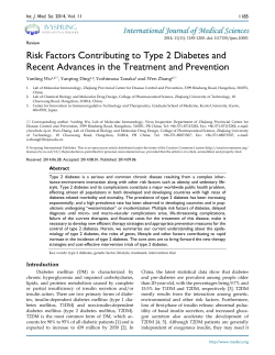 Risk Factors Contributing to Type 2 Diabetes and Recent Advances