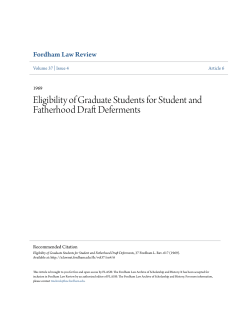 Eligibility of Graduate Students for Student and Fatherhood Draft