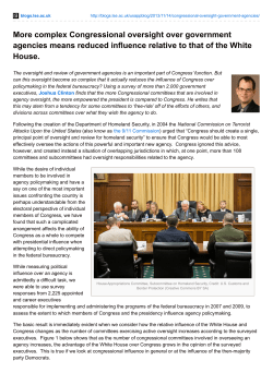 More complex Congressional oversight over government agencies