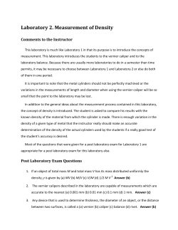 Laboratory 2. Measurement of Density