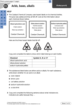 Acids, bases, alkalis - Pearson Schools and FE Colleges