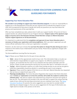 Guidelines For Preparing a Home Education Plan PDF