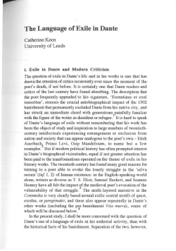 The Language of Exile in Dante