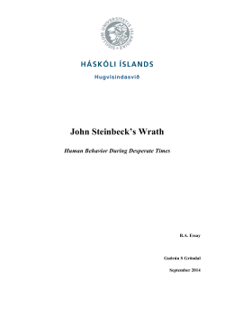 John Steinbeck`s Wrath Human Behavior During
