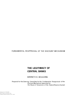 The Legitimacy of Central Banks - FRASER (St.Louis Fed)