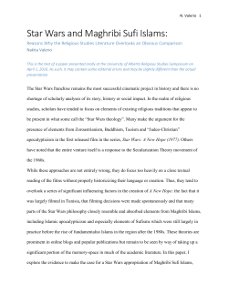 Star Wars and Maghribi Sufi Islams - ERA