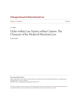Order within Law, Variety within Custom: The Character of the