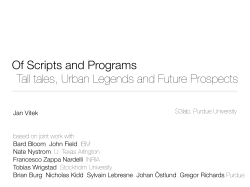 Of Scripts and Programs Tall tales, Urban Legends and Future