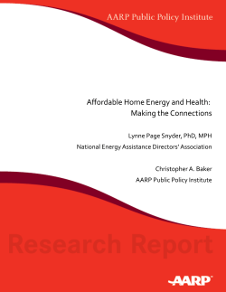 Affordable Home Energy and Health: Making the Connections