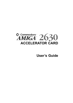 ACCELERATOR CARD User`s Guide