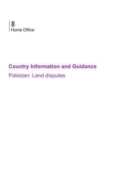 Country Information and Guidance Pakistan: Land disputes