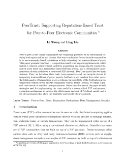 Supporting Reputation-Based Trust in Peer-to