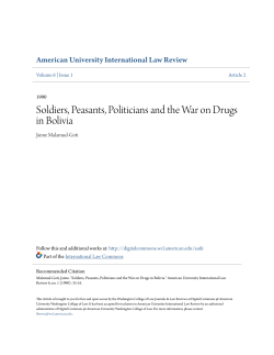 Soldiers, Peasants, Politicians and the War on Drugs in Bolivia
