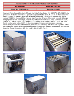 Hoshizaki Water Cooled Cube State Ice Maker