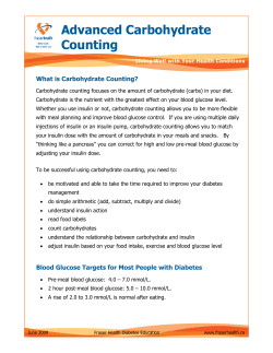 Advanced Carbohydrate Counting