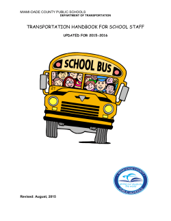 School Staff Handbook - Transportation - Miami