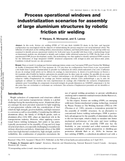 Process operational windows and industrialization scenarios