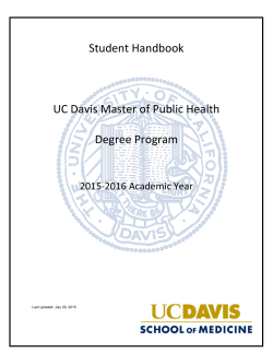 2015-2016 Student Handbook - Master of Public Health Program