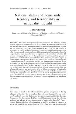 Nations, states and homelands: territory and