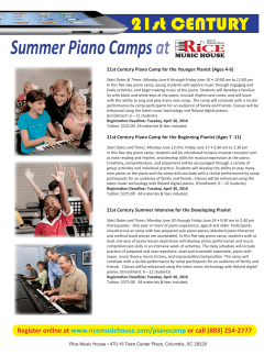 Summer Piano Camps at