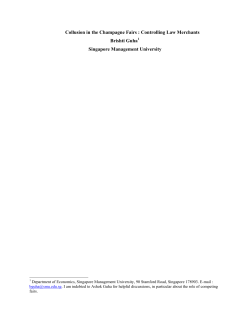 Collusion in the Champagne Fairs : Controlling Law Merchants