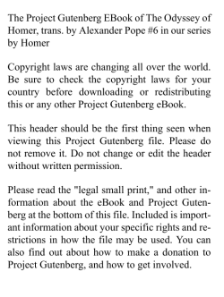 The Odyssey of Homer - inkandironheroicfantasy