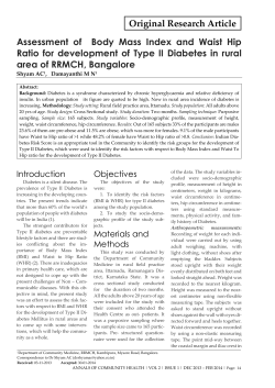 Assessment of Body Mass Index and Waist Hip Ratio for