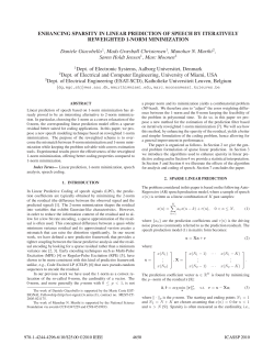 enhancing sparsity in linear prediction of speech by iteratively