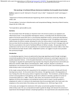 A Facilitated Diffusion Mechanism Establishes the