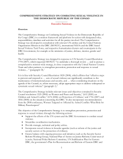 Comprehensive Strategy on Combating Sexual Violence in DRC