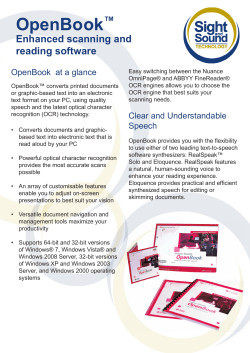 OpenBook - Sight and Sound Technology