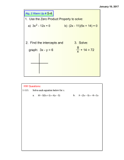 2. Find the intercepts and 3. Solve: graph: 3x
