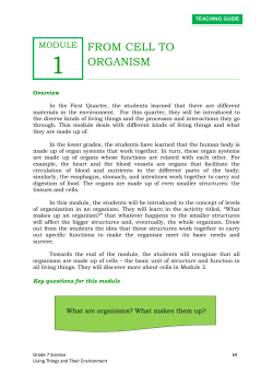 FROM CELL TO ORGANISM - Deped Lapu