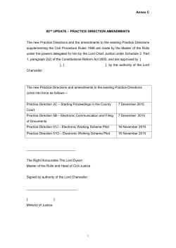 82nd UPDATE &ndash; PRACTICE DIRECTION AMENDMENTS