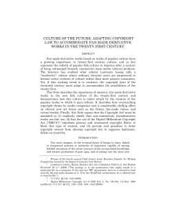 Adapting copyright law to accommodate fan