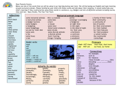 Nocturnal animals language Adverbs (ly words)