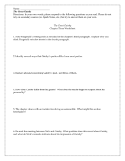 The Great Gatsby Directions
