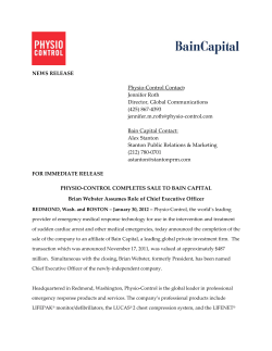 Physio-Control Completes Sale to Bain Capital